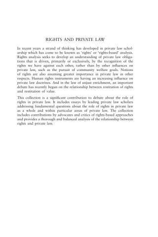Rights and Private Law