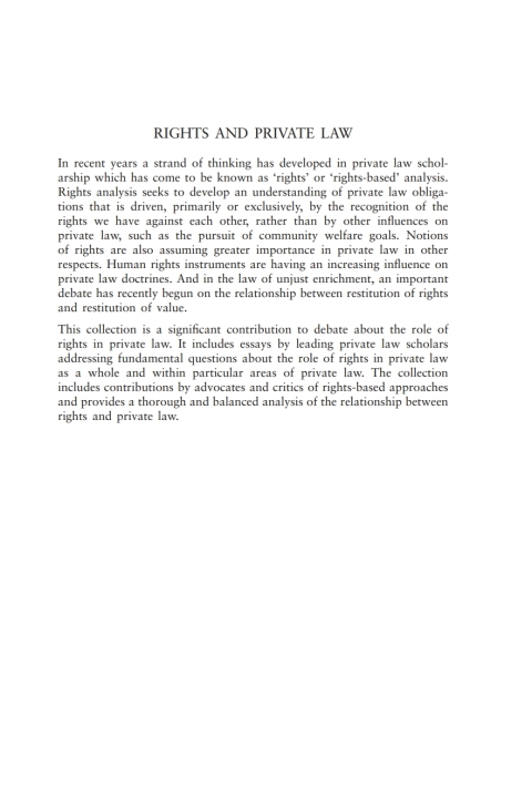 Rights and Private Law 
