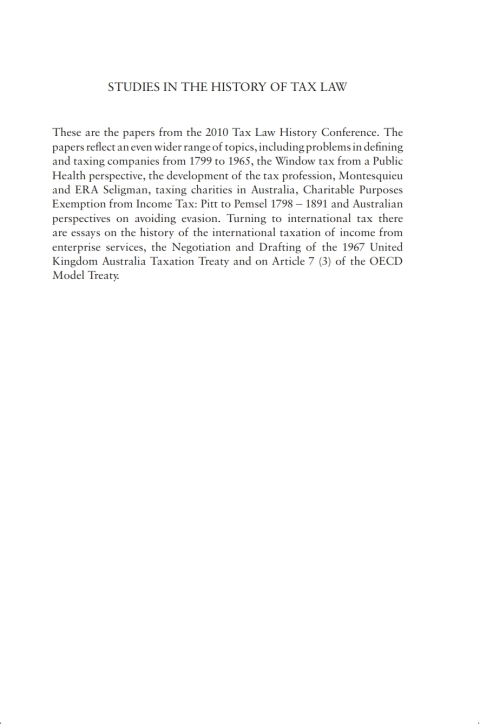 Cover image for book Studies in the History of Tax Law, Volume 5