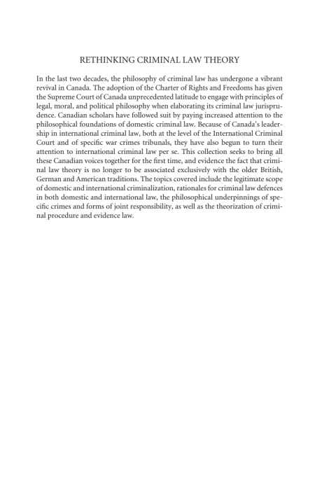 Cover image for book Rethinking Criminal Law Theory