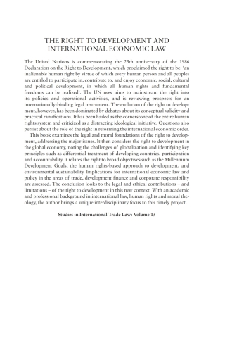 The Right to Development and International Economic Law