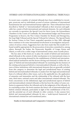Hybrid and Internationalised Criminal Tribunals