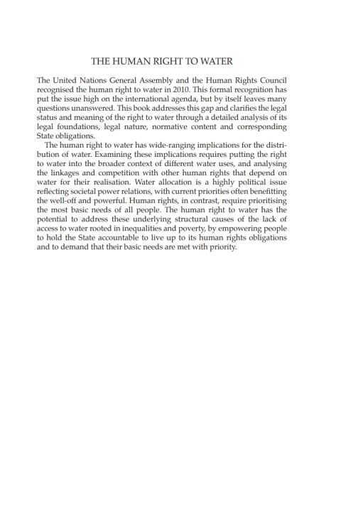 Cover image for book The Human Right to Water