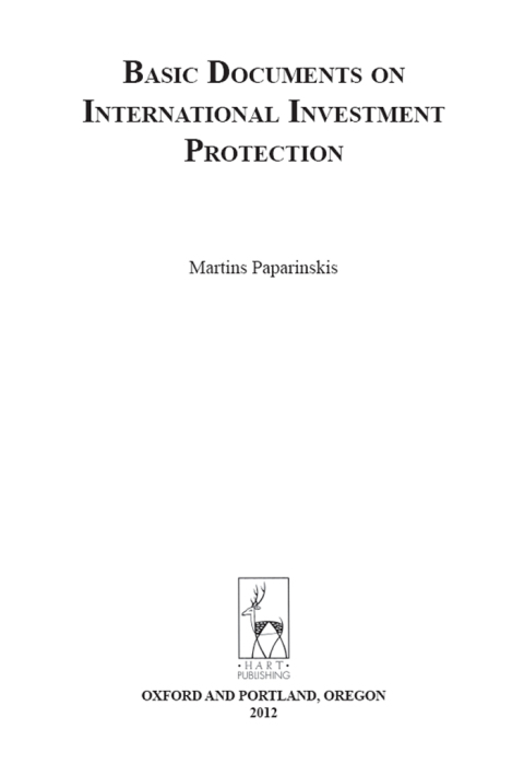 Cover image for book Basic Documents on International Investment Protection