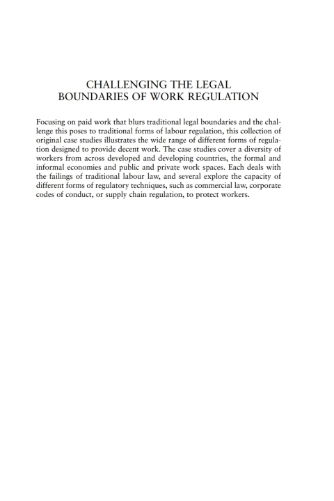 Cover image for book Challenging the Legal Boundaries of Work Regulation
