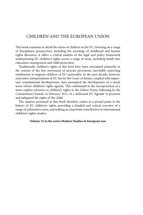 Cover image for book Children and the European Union