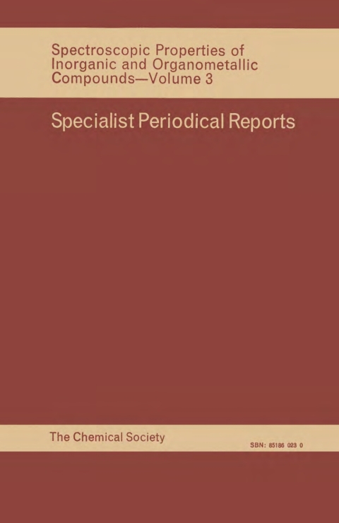 Cover image for book Spectroscopic Properties of Inorganic and Organometallic Compounds