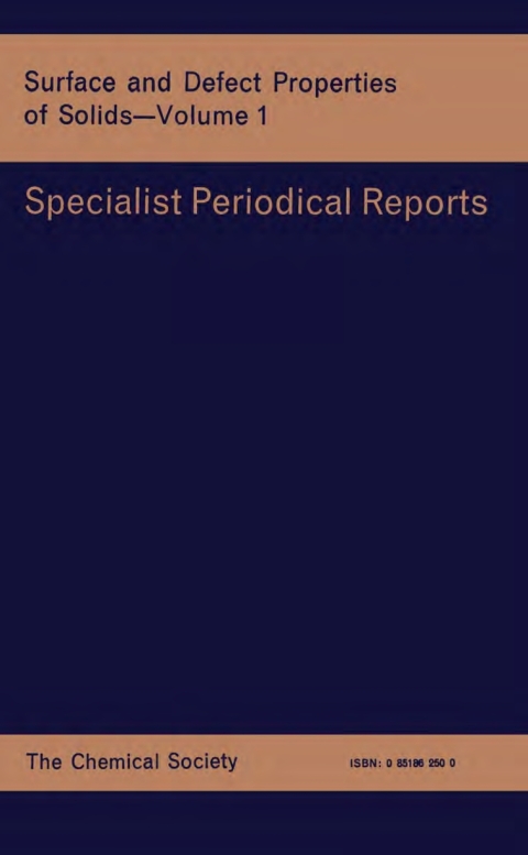 Cover image for book Surface and Defect Properties of Solids