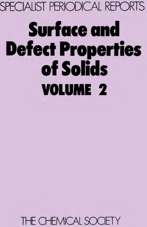 Cover image for book Surface and Defect Properties of Solids