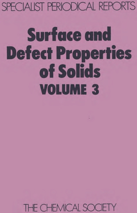 Cover image for book Surface and Defect Properties of Solids