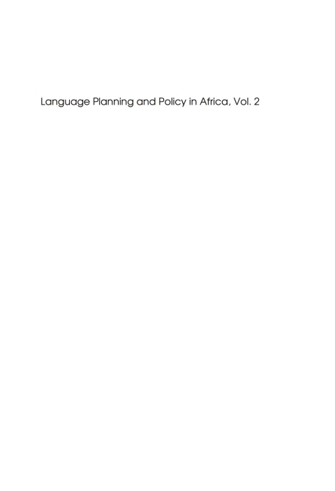 Cover image for book Language Planning and Policy in Africa, Vol. 2