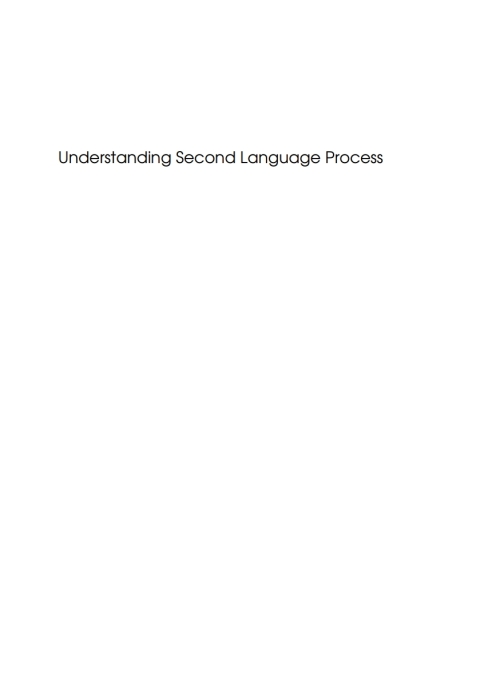 Cover image for book Understanding Second Language Process