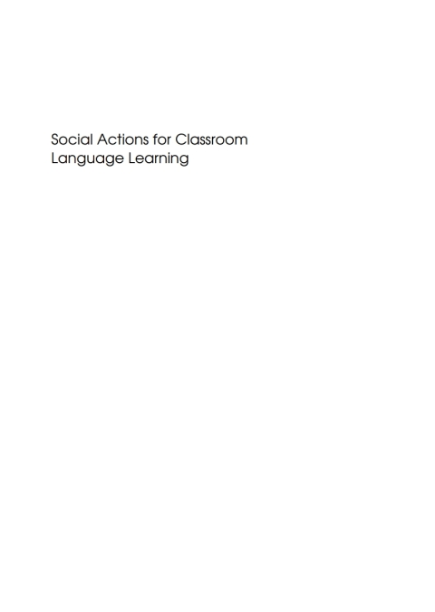 Cover image for book Social Actions for Classroom Language Learning