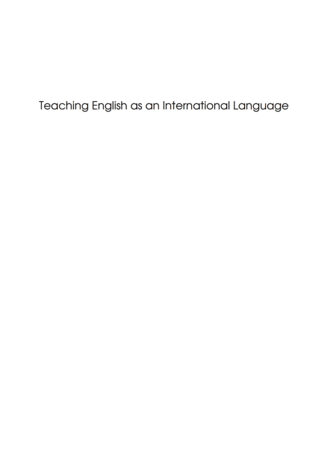 Cover image for book Teaching English as an International Language