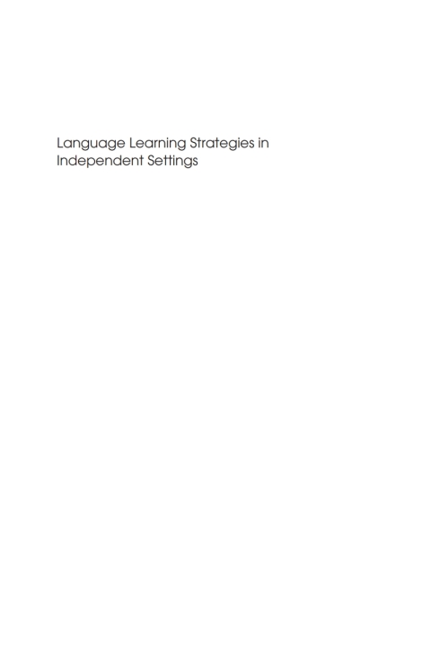 Cover image for book Language Learning Strategies in Independent Settings