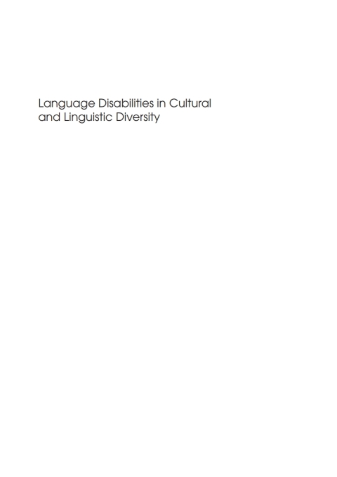 Cover image for book Language Disabilities in Cultural and Linguistic Diversity