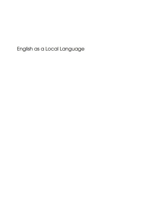 Cover image for book English as a Local Language