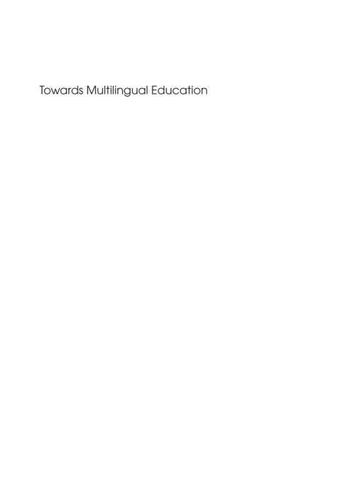Cover image for book Towards Multilingual Education