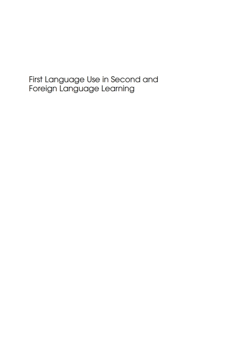 Cover image for book First Language Use in Second and Foreign Language Learning