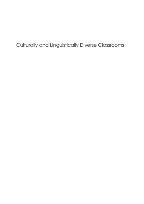 Cover image for book Culturally and Linguistically Diverse Classrooms