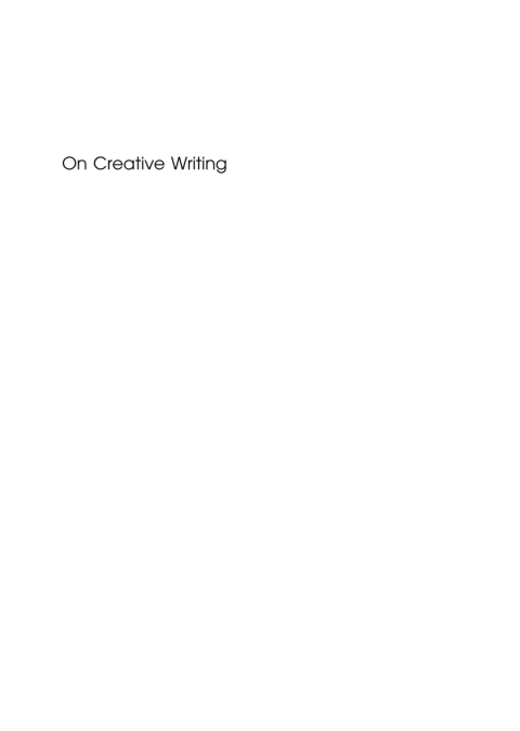 On Creative Writing 