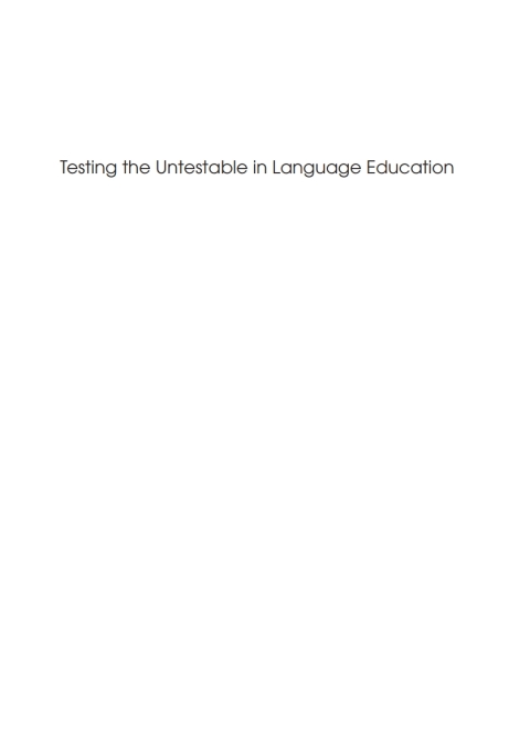 Cover image for book Testing the Untestable in Language Education