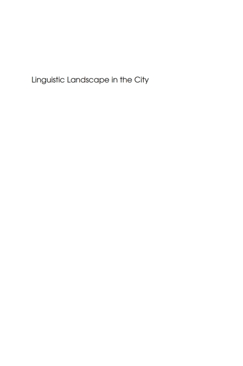 Cover image for book Linguistic Landscape in the City