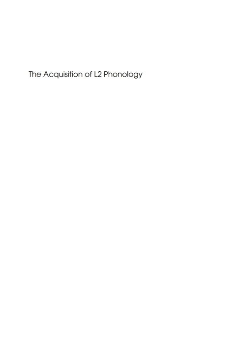 Cover image for book The Acquisition of L2 Phonology