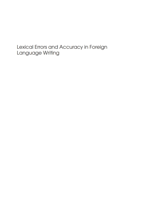 Cover image for book Lexical Errors and Accuracy in Foreign Language Writing