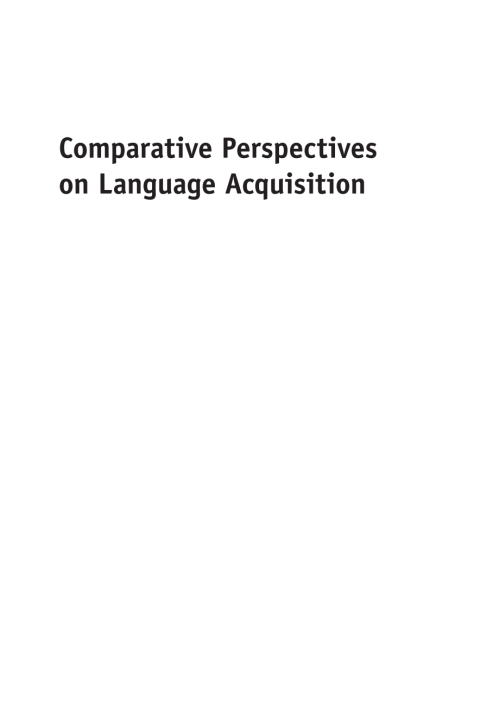 Cover image for book Comparative Perspectives on Language Acquisition