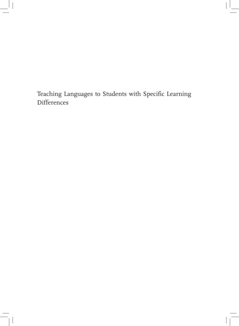 Cover image for book Teaching Languages to Students with Specific Learning Differences