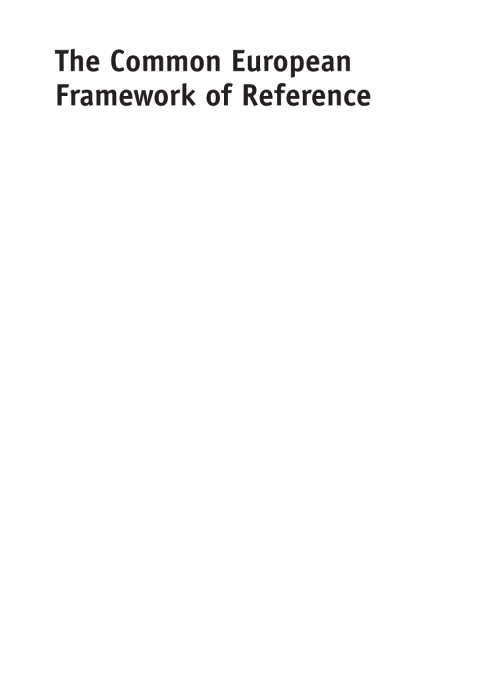 Cover image for book The Common European Framework of Reference