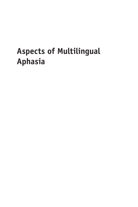 Cover image for book Aspects of Multilingual Aphasia