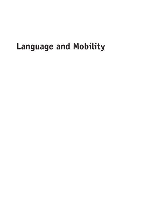 Cover image for book Language and Mobility