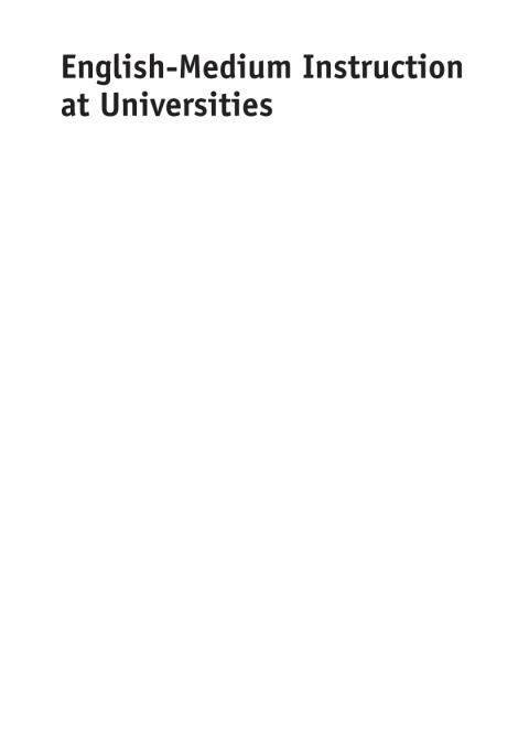 Cover image for book English-Medium Instruction at Universities