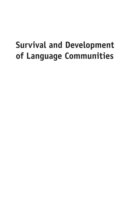 Cover image for book Survival and Development of Language Communities