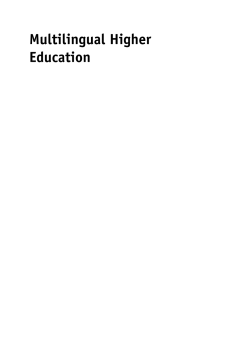 Cover image for book Multilingual Higher Education