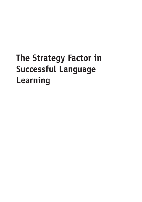 Cover image for book The Strategy Factor in Successful Language Learning