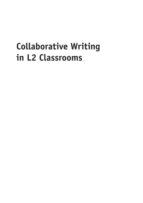 Cover image for book Collaborative Writing in L2 Classrooms