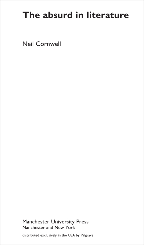 Cover image for book The absurd in literature