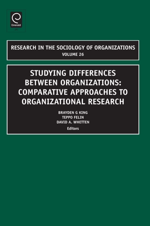 Cover image for book Studying Differences Between Organizations