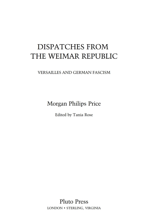 Cover image for book Dispatches From the Weimar Republic