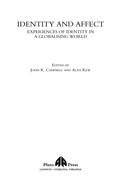 Cover image for book Identity and Affect
