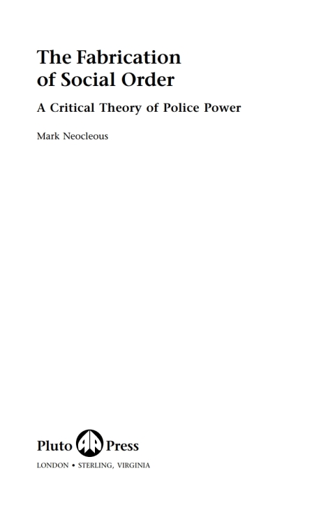 Cover image for book The Fabrication of Social Order