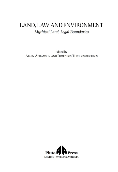 Cover image for book Land, Law and Environment