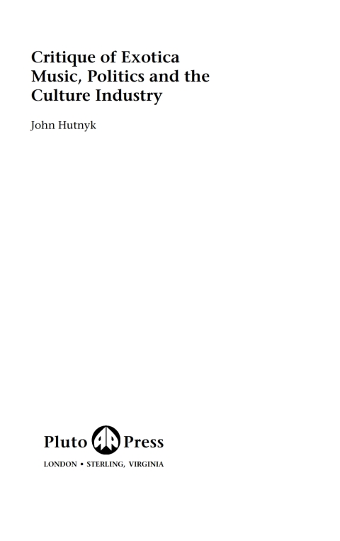 Cover image for book Critique of Exotica
