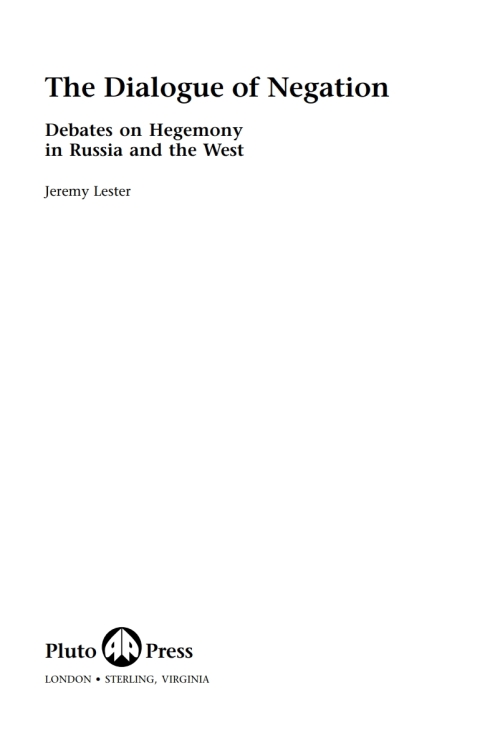 Cover image for book The Dialogue of Negation