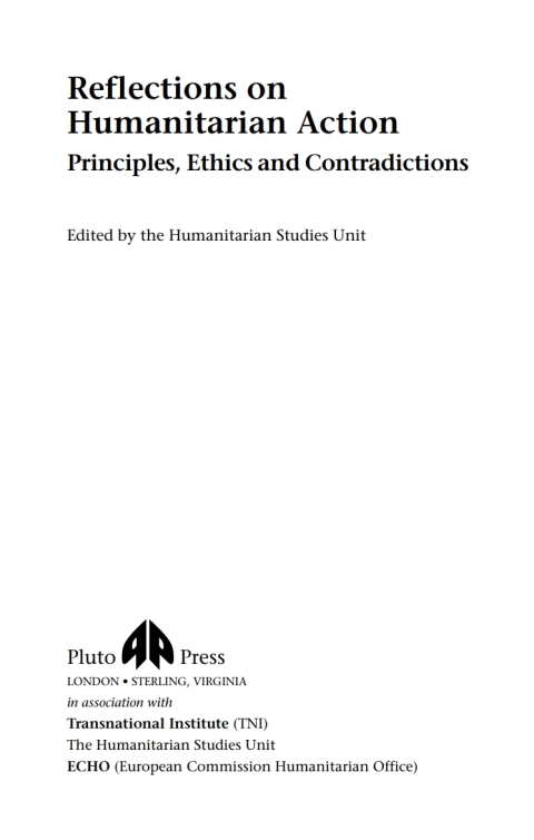 Cover image for book Reflections on Humanitarian Action