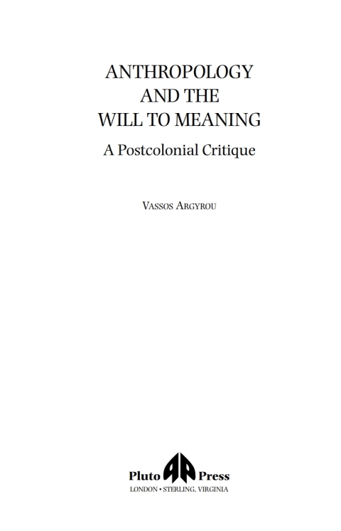 Cover image for book Anthropology and the Will to Meaning