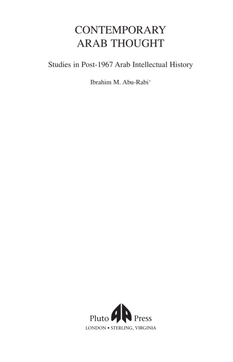 Cover image for book Contemporary Arab Thought